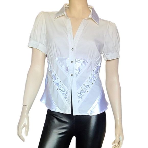 Victorian Lace Up Fancy Shirt - Picture 1 of 8